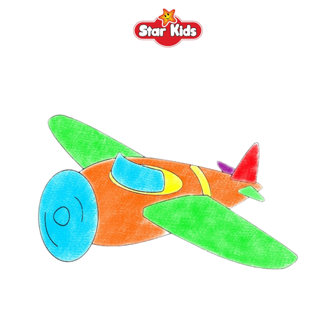  Gỗ tô màu máy bay chiến đấu Star Kids 