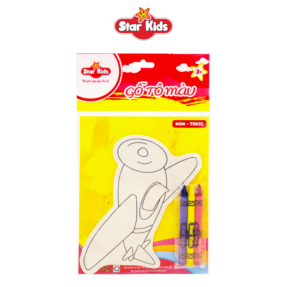 Gỗ tô màu máy bay chiến đấu Star Kids
