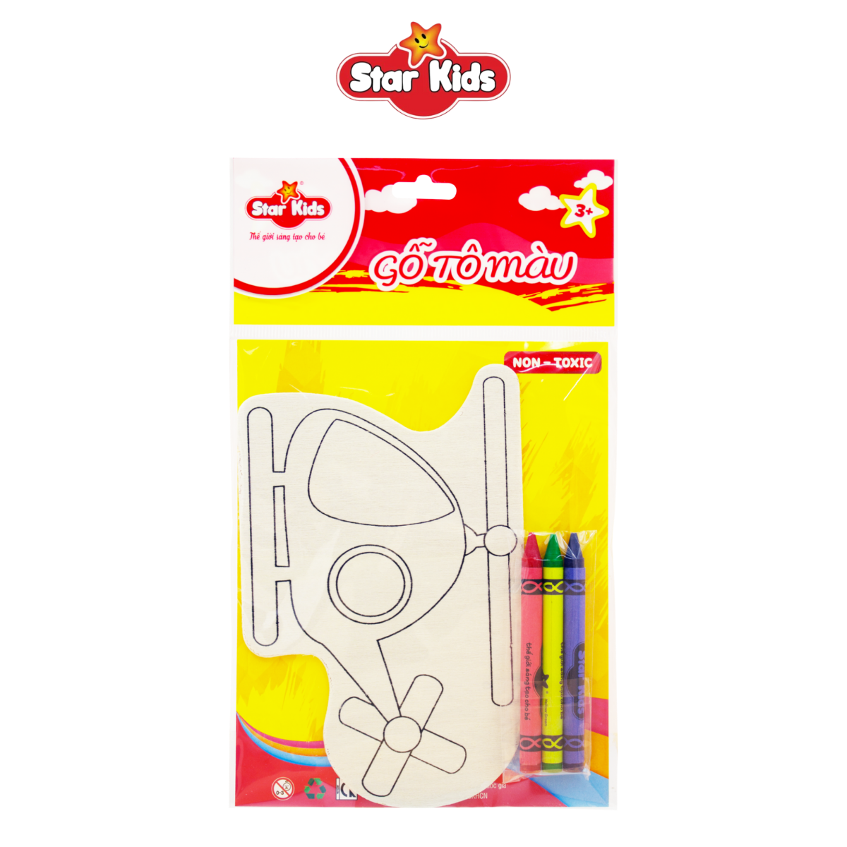Gỗ tô màu máy bay trực thăng Star Kids