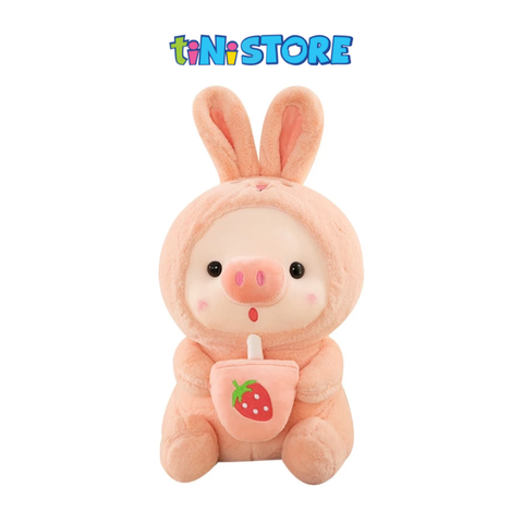  Đồ chơi thú bông heo đội nón hồng 28cm Value toys 