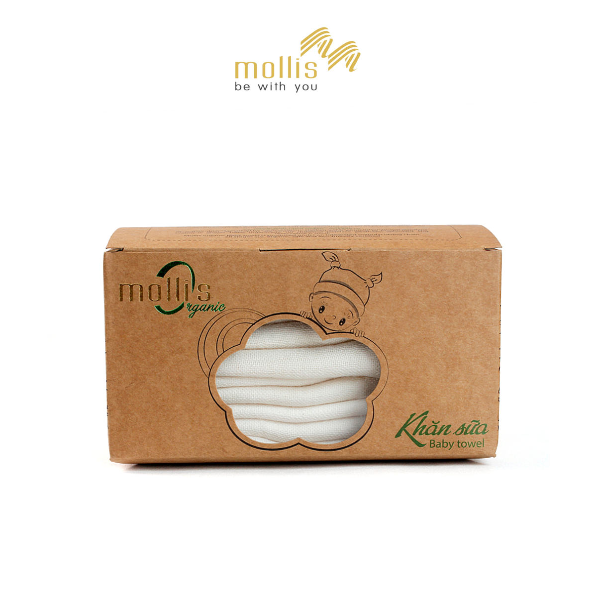 Bộ 10 khăn tay Organic Mollis