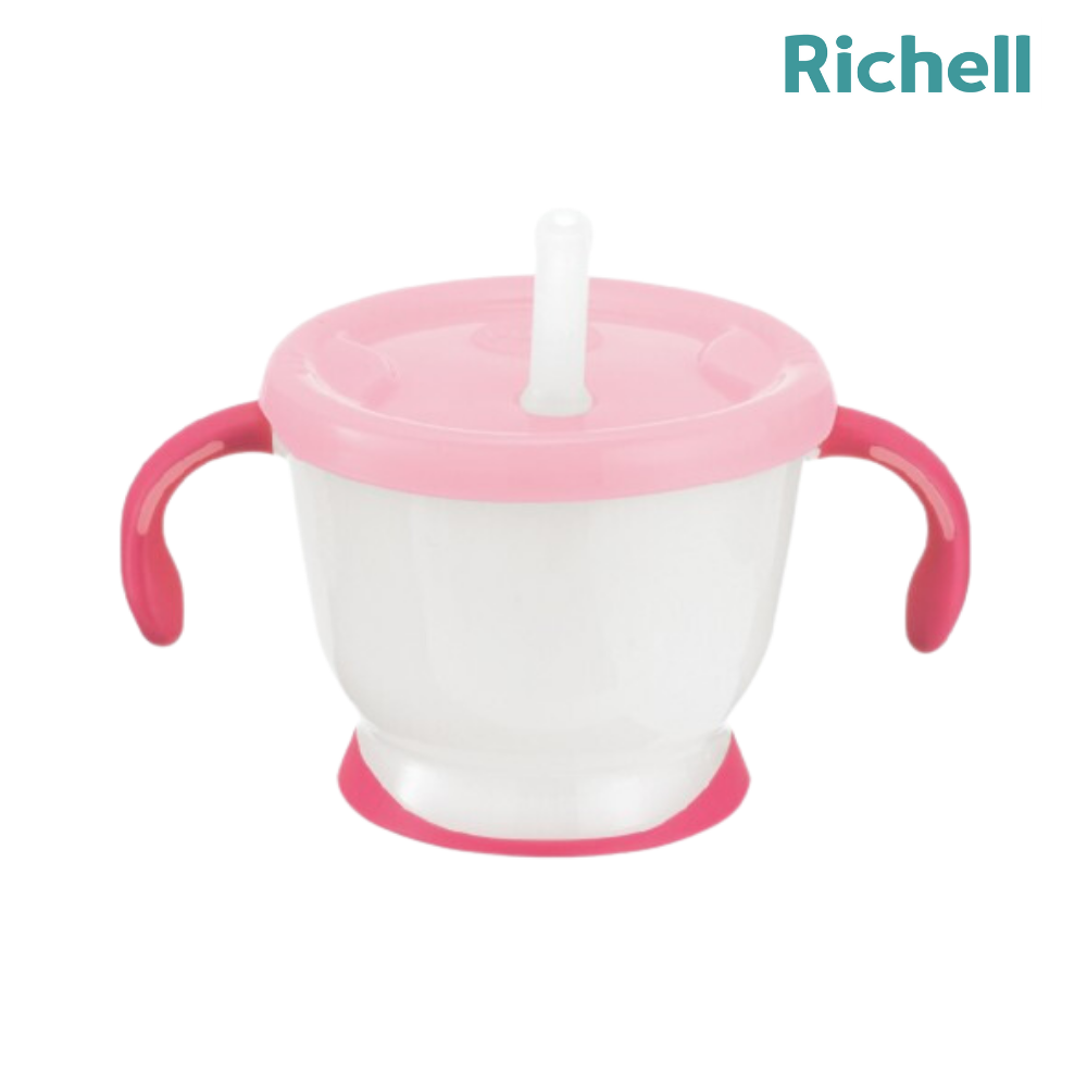 Cốc tập uống 3 giai đoạn Richell (Hồng anh đào)
