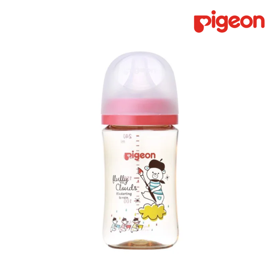 Bình sữa Pigeon PPSU Plus Wn3 phiên bản Nhật 240ml, Hình Gấu