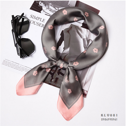 Khăn Lụa Vuông Họa Tiết - Mã KLV081