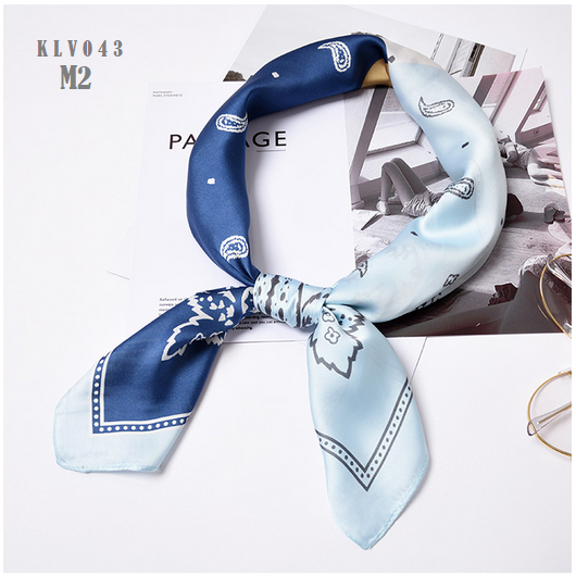 Khăn Lụa Vuông Họa Tiết Bốn Màu - Mã KLV043