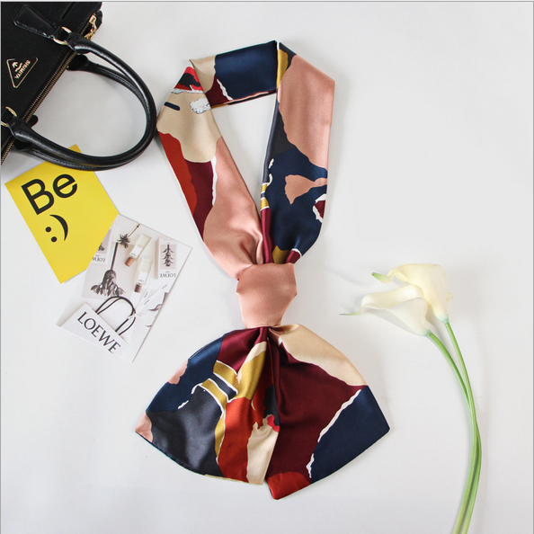 Khăn Quàng Cổ Lụa Satin Họa Tiết - Mã KQC068