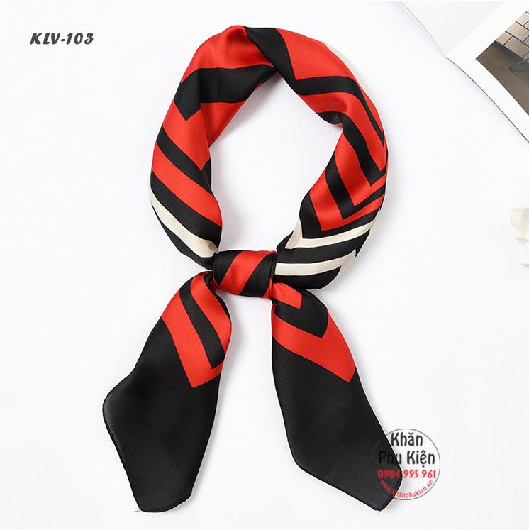 Khăn Lụa Vuông Họa Tiết - Mã KLV103