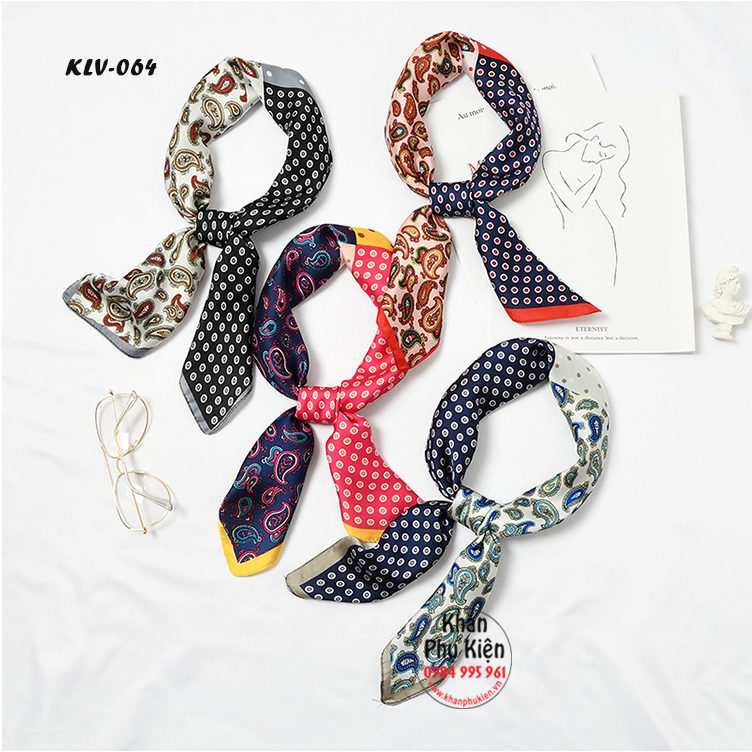 Khăn Lụa Vuông Họa Tiết (KLV064)