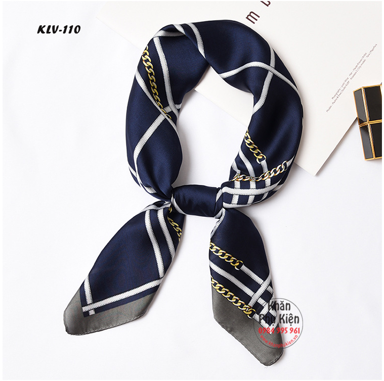 Khăn Lụa Vuông Họa Tiết - Mã KLV110