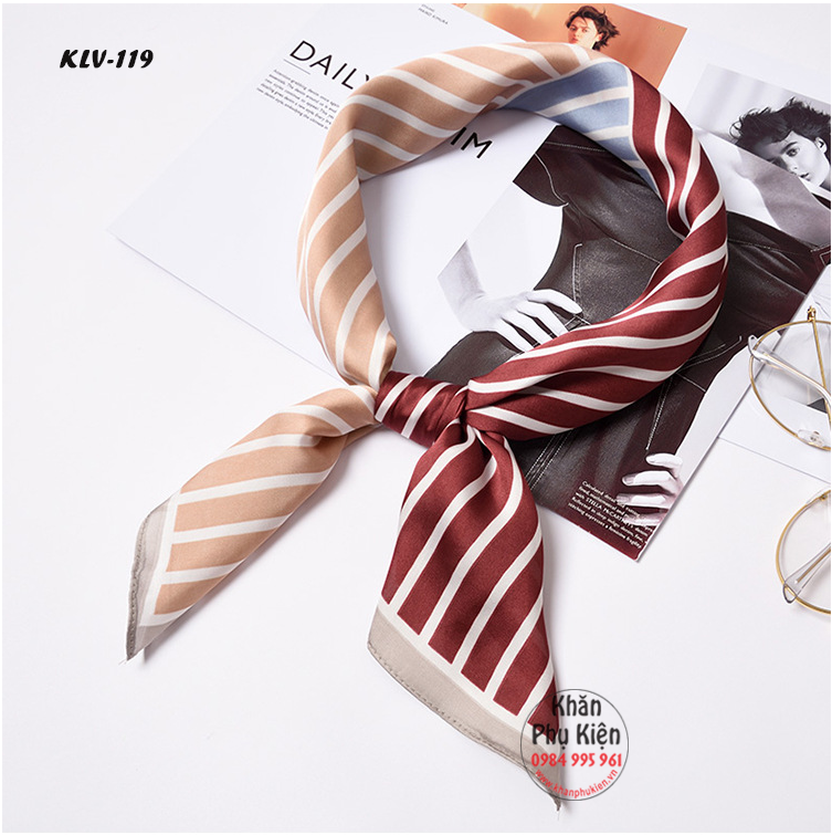 Khăn Lụa Vuông Họa Tiết - Mã KLV119