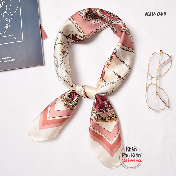 Khăn Lụa Vuông Họa Tiết - Mã KLV045