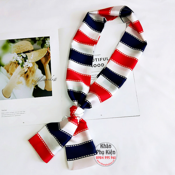 Khăn Quàng Cổ Lụa Satin Họa Tiết
