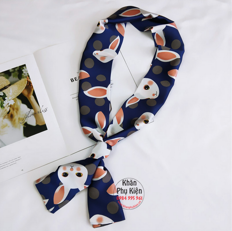 Khăn Quàng Cổ Lụa Satin Họa Tiết