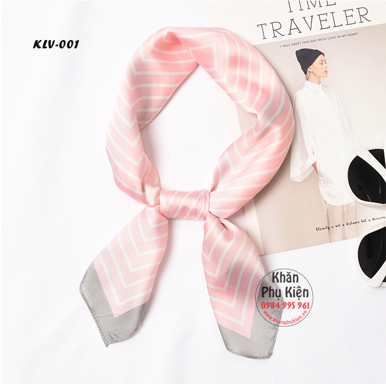 Khăn Lụa Vuông Họa Tiết Sọc - Mã KLV001