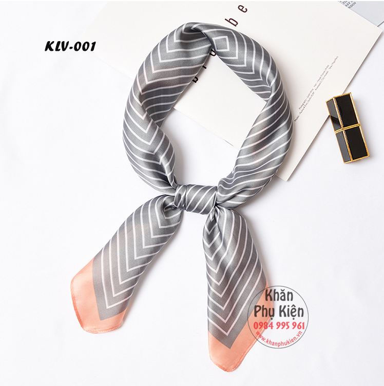 Khăn Lụa Vuông Họa Tiết Sọc - Mã KLV001