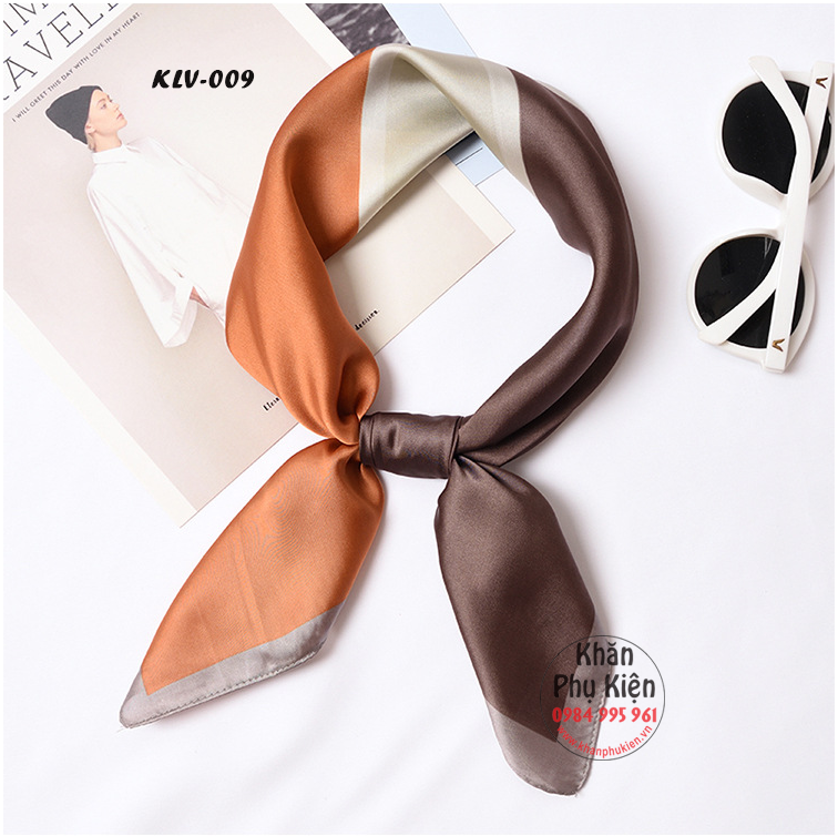Khăn Lụa Vuông Họa Tiết Bốn Màu - Mã KLV009