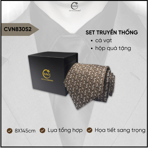 Cà Vạt Lụa Tổng Hợp Bản Lớn Hoạ Tiết Kẻ Caro Sang Trọng Dành Cho Nam (CVN830)