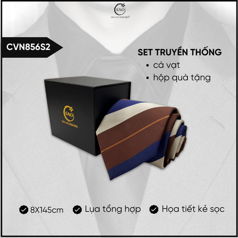 Cà Vạt Lụa Tổng Hợp Bản Lớn Hoạ Tiết Kẻ Caro Sang Trọng Dành Cho Nam (CVN856)
