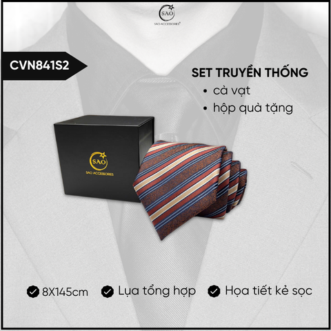 Cà Vạt Lụa Tổng Hợp Bản Lớn Hoạ Tiết Kẻ Caro Sang Trọng Dành Cho Nam (CVN841)