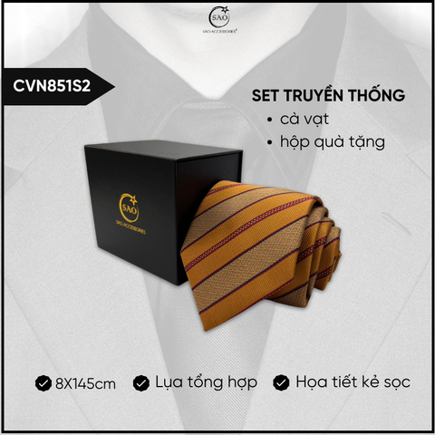 Cà Vạt Lụa Tổng Hợp Bản Lớn Hoạ Tiết Kẻ Caro Sang Trọng Dành Cho Nam (CVN851)
