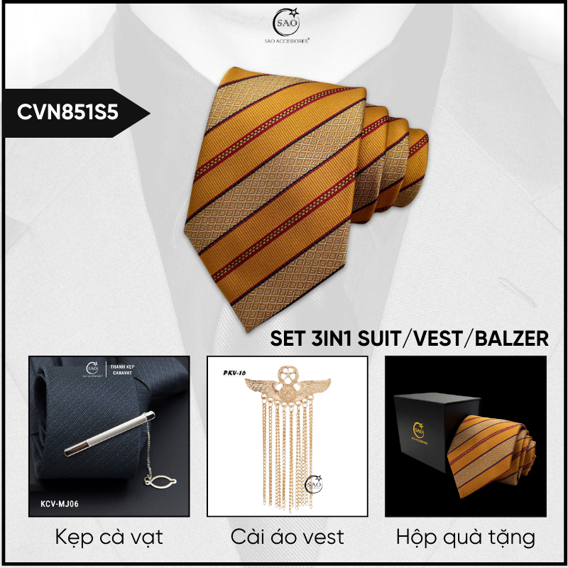 Combo Cà Vạt Nam 3in1 (CVN851S5)