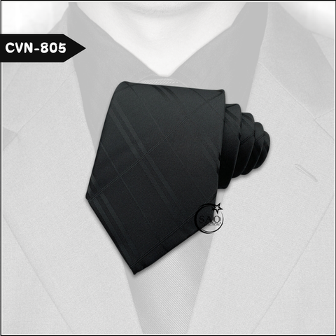 Caravat Cà Vạt Nam Hàn Quốc Tự Thắt Bản 8cm Màu Đen (CVN805)