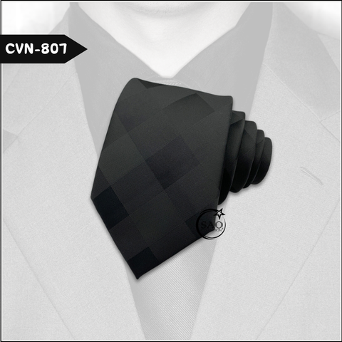 Caravat Cà Vạt Nam Hàn Quốc Tự Thắt Bản 8cm Màu Đen (CVN807)