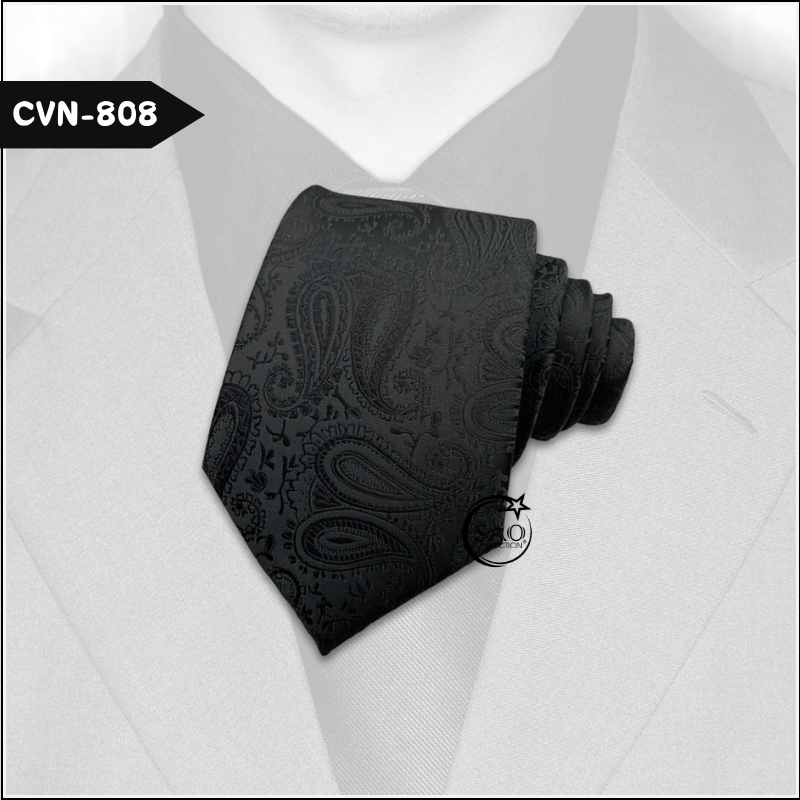 Caravat Cà Vạt Nam Hàn Quốc Tự Thắt Bản 8cm Màu Đen (CVN808)
