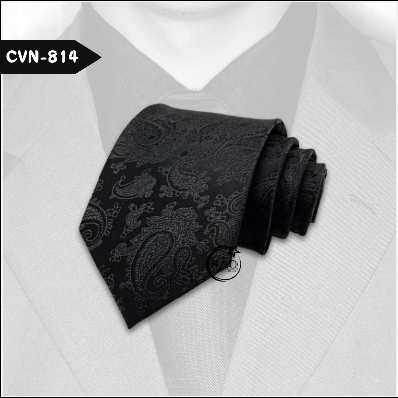Caravat Cà Vạt Nam Hàn Quốc Tự Thắt Bản 8cm Màu Đen (CVN814)