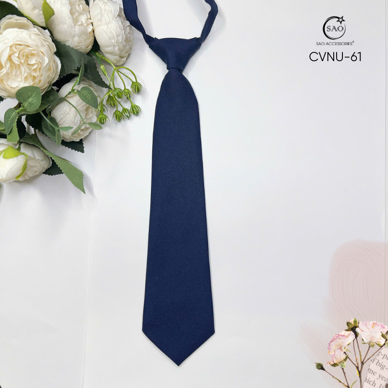 Caravat Nữ Silk Cao Cấp Văn Phòng Màu Xanh Coban (CVNU61)