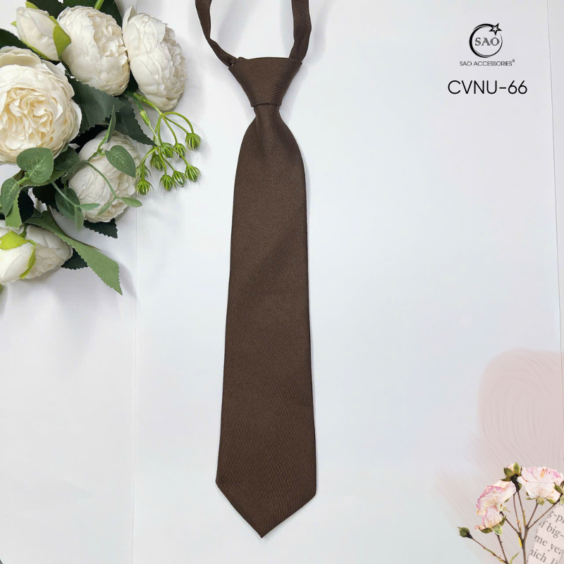 Caravat Nữ Silk Cao Cấp Văn Phòng Màu Xanh Đen (CVNU66)