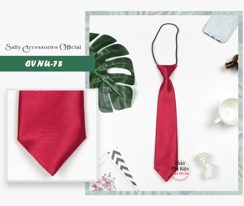 Caravat Cà Vạt Nữ Ngắn Thắt Sẵn Công Sở (CVNU78)