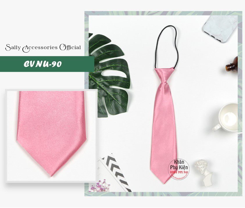 Caravat Cà Vạt Nữ Ngắn Thắt Sẵn Công Sở (CVNU90)