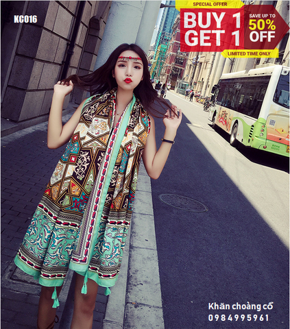 Khăn Choàng Linen Thổ Cẩm (KC016)