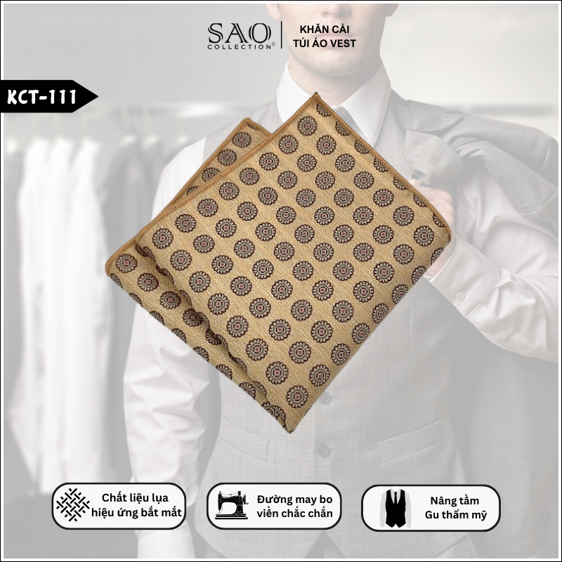 Pocket Square Nam Cao Cấp Phối Vest (KCT111)