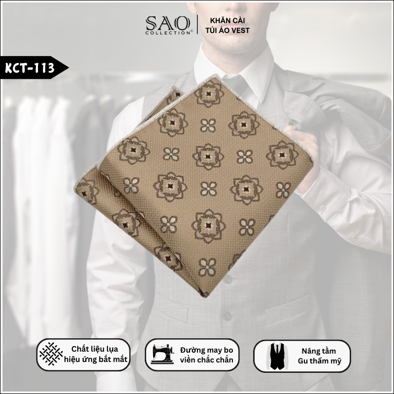 Khăn Cài Ngực Áo Vest Nam Lịch Thiệp (KCT113)