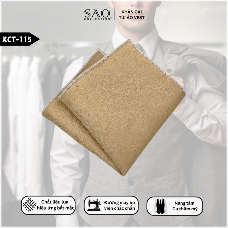 Khăn Cài Vest Nam Lụa Tơ Tằm Cao Cấp (KCT115)