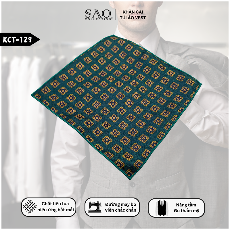 Pocket Square Khăn Cài Túi Áo Vest Nam (KCT129)