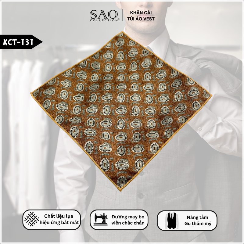 Pocket Square Khăn Cài Túi Áo Vest Nam (KCT131)