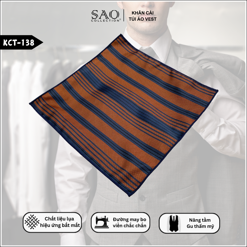 Pocket Square Khăn Cài Túi Áo Vest Nam (KCT138)