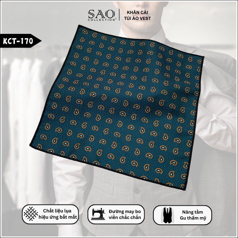 Pocket Square Khăn Cài Túi Áo Vest Nam (KCT170)