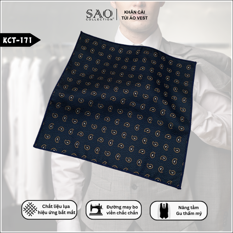 Pocket Square Khăn Cài Túi Áo Vest Nam (KCT171)