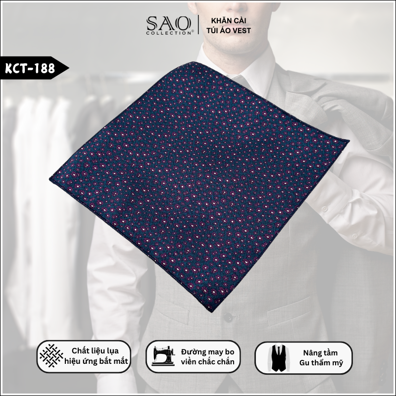 Pocket Square Khăn Cài Túi Áo Vest Nam (KCT188)