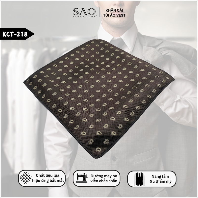 Pocket Square Khăn Cài Túi Áo Vest Nam (KCT218)