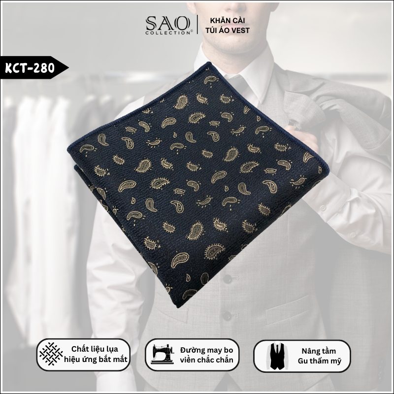 Pocket Square Khăn Cài Túi Áo Vest Nam (KCT280)