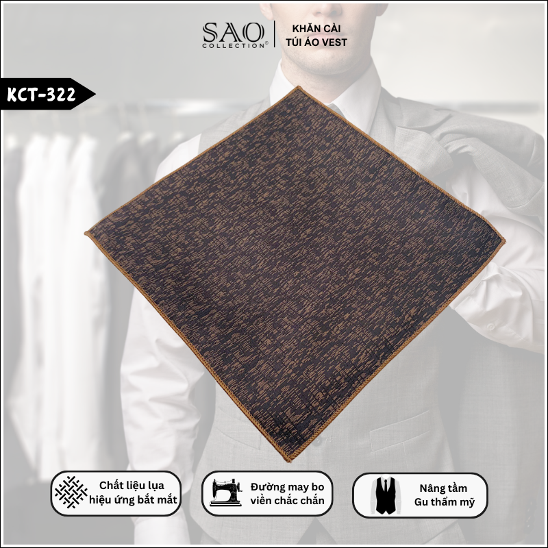 Pocket Square Khăn Cài Túi Áo Vest Nam (KCT322)
