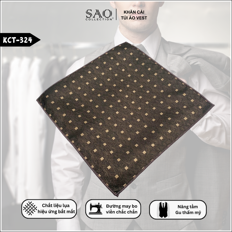 Pocket Square Khăn Cài Túi Áo Vest Nam (KCT324)