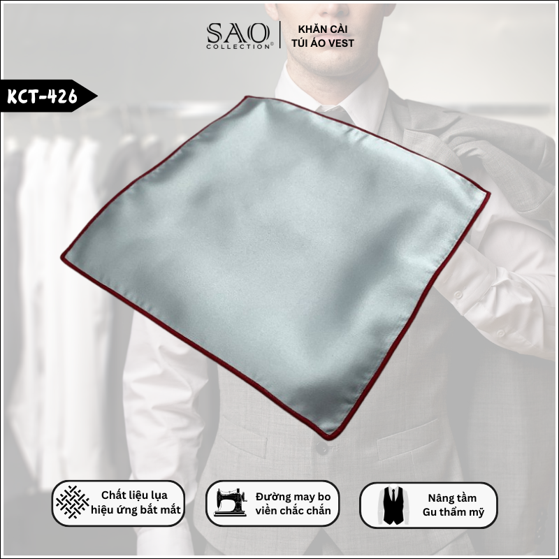 Pocket Square Nam Dạng Nhọn Ba Đỉnh (KCT426)