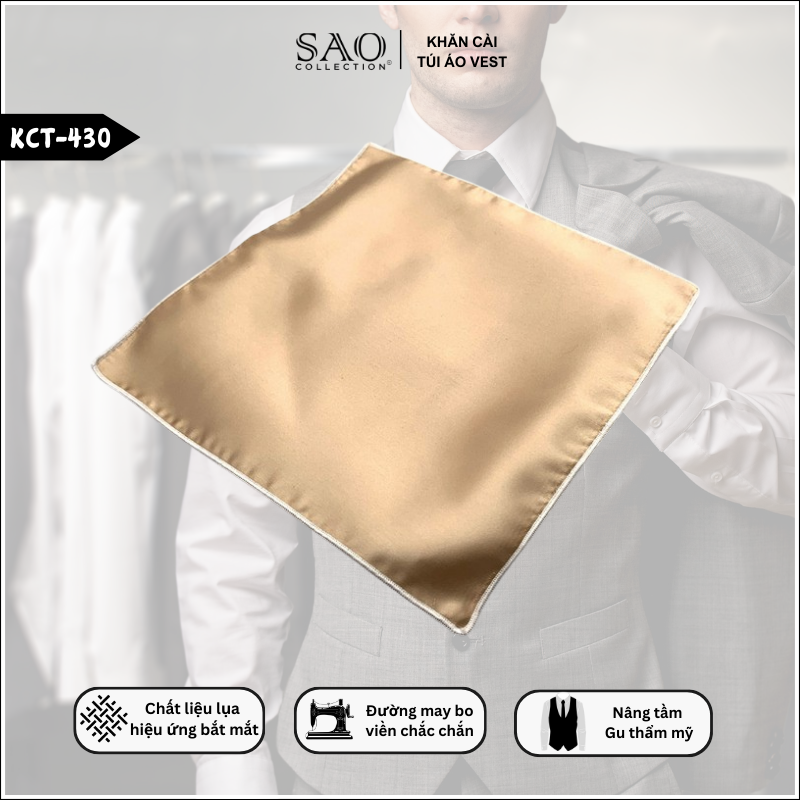 Khăn Cài Túi Vest Nam Phối Cùng Nơ Đeo Cổ (KCT430)
