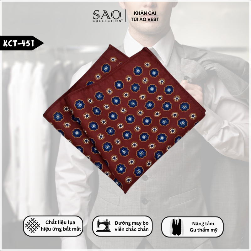 Khăn Cài Vest Nam Đẹp Mắt, Dễ Phối Đồ (KCT451)